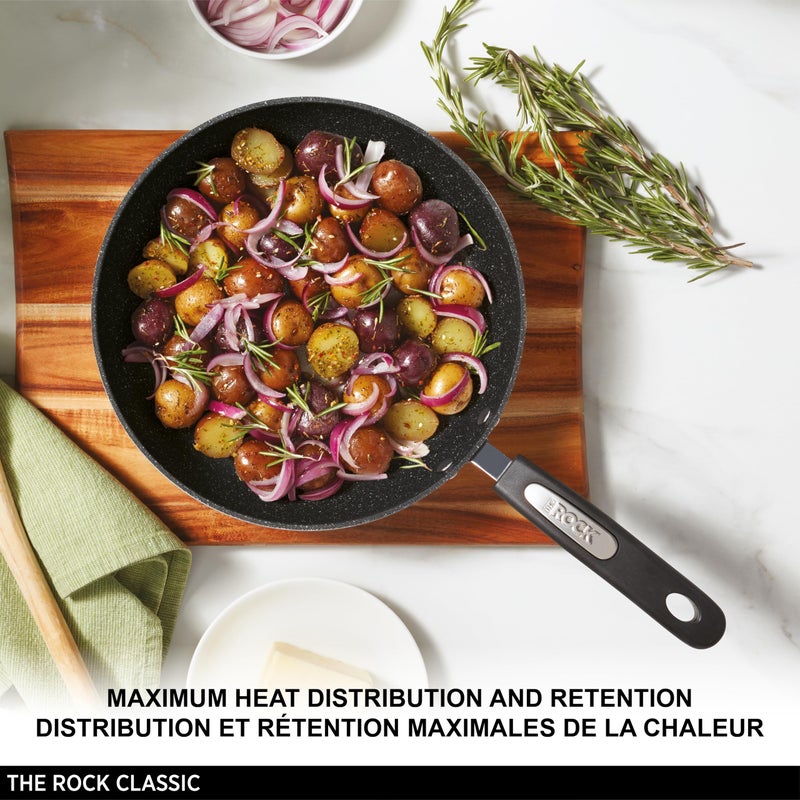 Starfrit The Rock 24 cm (9.5") Non-Stick Fry Pan - Durable Forged Aluminum - Oven Safe - PFOA Free - Easy to Clean - Black - Image 4